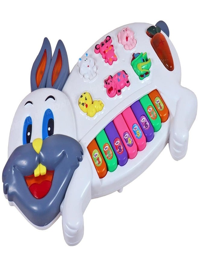 MVM Enterprise Musical Piano for Kids with Flashing Lights - Rabbit Piano Toys with 15 Keys and 3 Modes Melodious Sounds, Musical Toys for 3+ Years Old Kids, Early Development Musical Toy (Rabbit) - Image 4